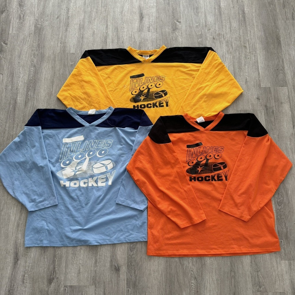 Vintage Lot Of‎ 3 Inline Roller Hockey Jerseys Size L/XL 1999/2000 Mesh